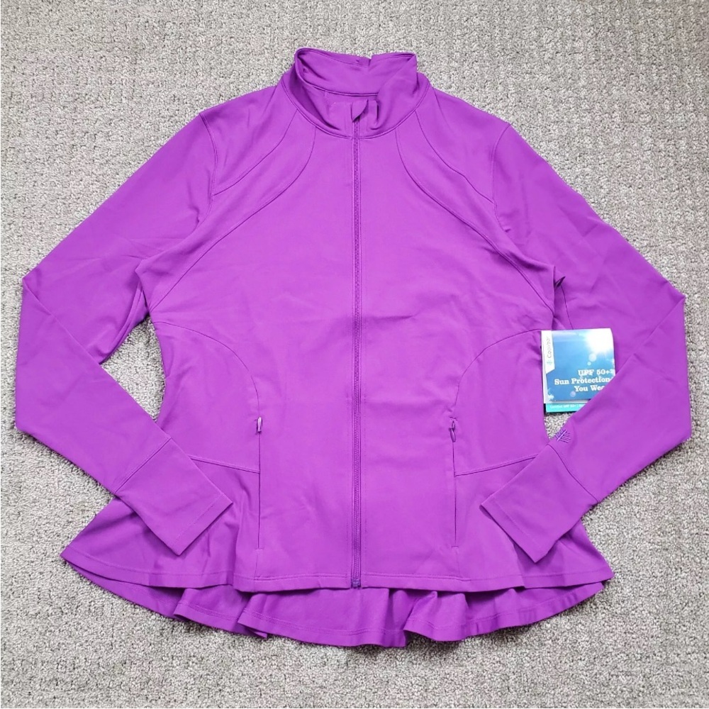 Coolibar Swim Jacket Purple Diamond Cove Medium UPF 50+